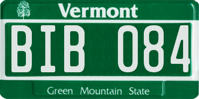 VT license plate BIB084