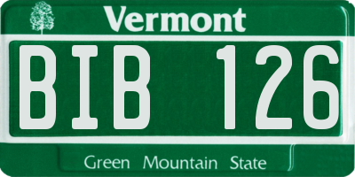 VT license plate BIB126