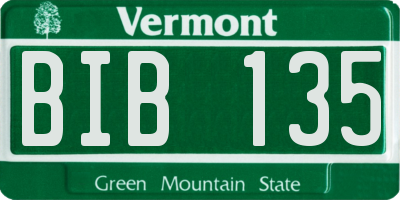 VT license plate BIB135