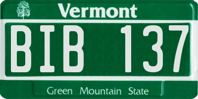 VT license plate BIB137