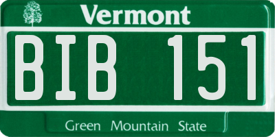 VT license plate BIB151