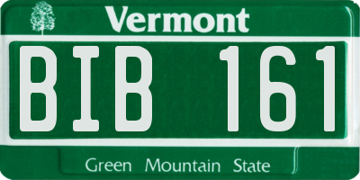 VT license plate BIB161