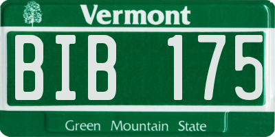 VT license plate BIB175