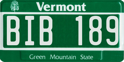 VT license plate BIB189