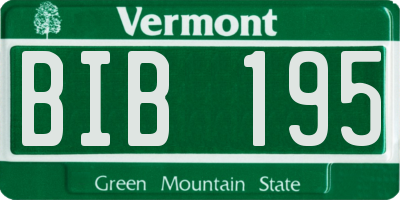 VT license plate BIB195