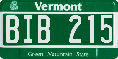 VT license plate BIB215