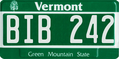 VT license plate BIB242
