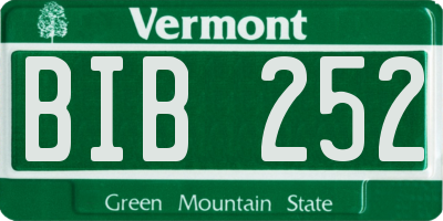 VT license plate BIB252