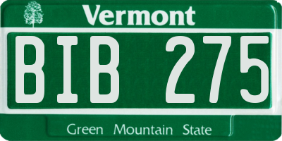 VT license plate BIB275