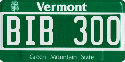 VT license plate BIB300