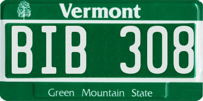 VT license plate BIB308