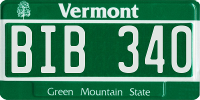 VT license plate BIB340