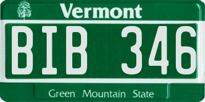 VT license plate BIB346