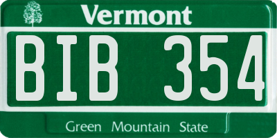 VT license plate BIB354