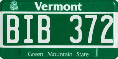 VT license plate BIB372
