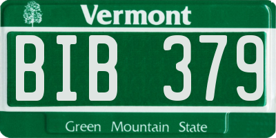 VT license plate BIB379