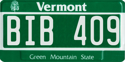 VT license plate BIB409