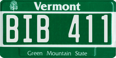 VT license plate BIB411