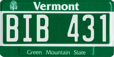 VT license plate BIB431