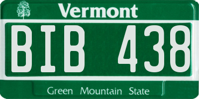 VT license plate BIB438