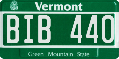 VT license plate BIB440