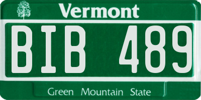 VT license plate BIB489