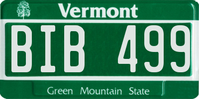 VT license plate BIB499