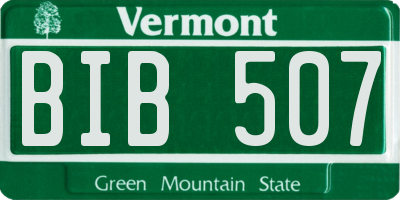 VT license plate BIB507