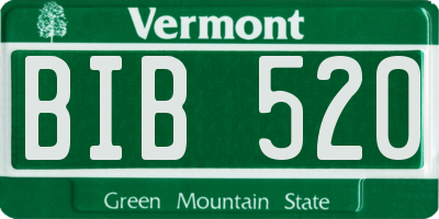 VT license plate BIB520