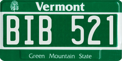 VT license plate BIB521