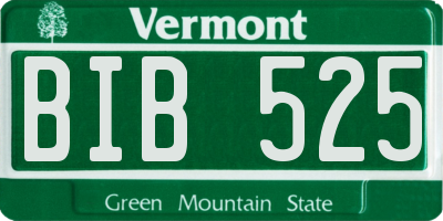 VT license plate BIB525