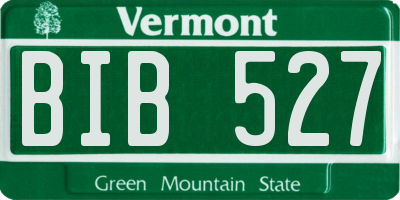 VT license plate BIB527