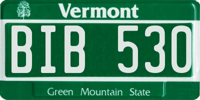 VT license plate BIB530