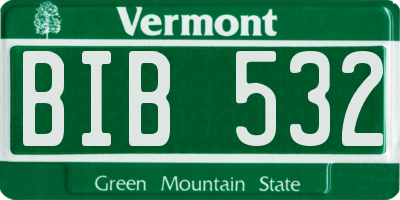 VT license plate BIB532