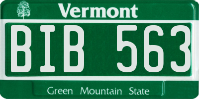 VT license plate BIB563