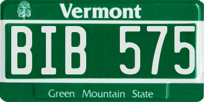 VT license plate BIB575