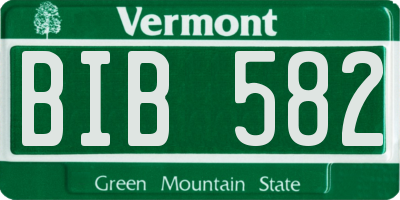 VT license plate BIB582