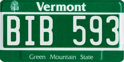 VT license plate BIB593