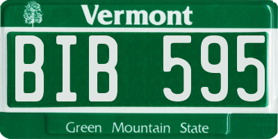 VT license plate BIB595