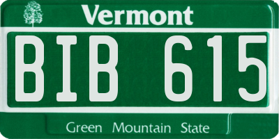 VT license plate BIB615