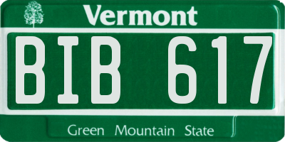 VT license plate BIB617