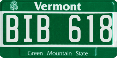 VT license plate BIB618