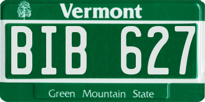 VT license plate BIB627