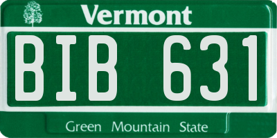 VT license plate BIB631