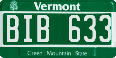 VT license plate BIB633