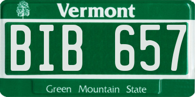 VT license plate BIB657