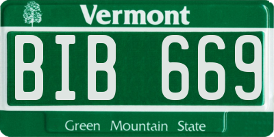 VT license plate BIB669
