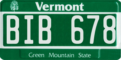 VT license plate BIB678