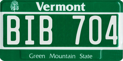 VT license plate BIB704