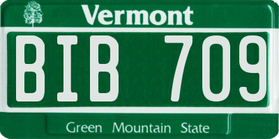 VT license plate BIB709
